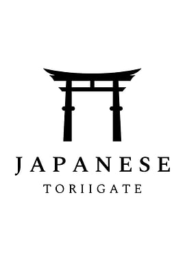 Japanese Toriigate Black and White Logo