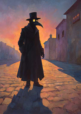 Plague Doctor in Sunset Alley