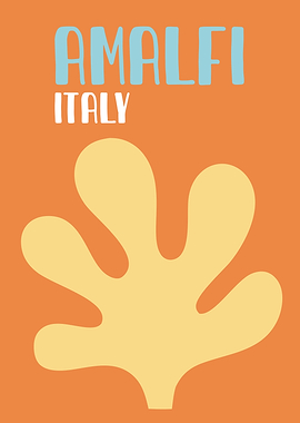 Retro Amalfi Italy Travel Preppy Poster