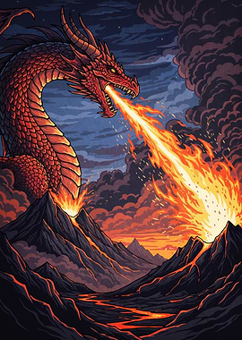 Dragon Breathing Fire Volcanoes
