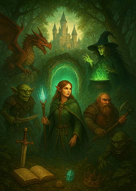 Fantasy Adventure in a Mystical Forest