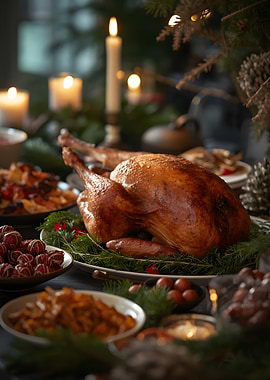 Festive Thanksgiving Turkey Dinner