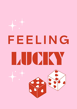 Feeling Lucky Dice Heart Pink Red