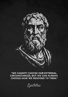Epictetus Respond Quotes Portrait on Black
