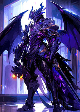 Armored Dragon Warrior with Wings
