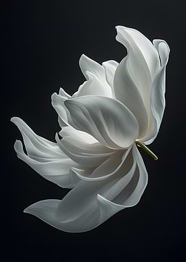 Elegant White Flower on Dark Background