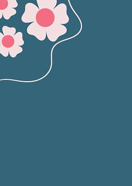 Floral Design on Teal Background