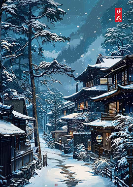 Winter Village in Japanese Style