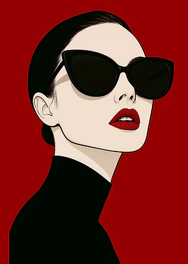 Elegant Woman with Sunglasses Illustration