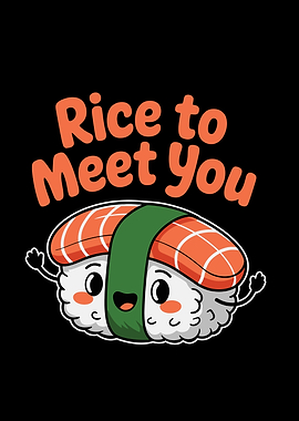 Cute Sushi Cartoon with Pun