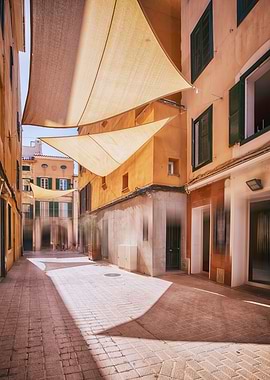 European Street with Shade Sails, Menorca