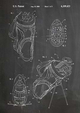 Golf Bag Patent Blueprint
