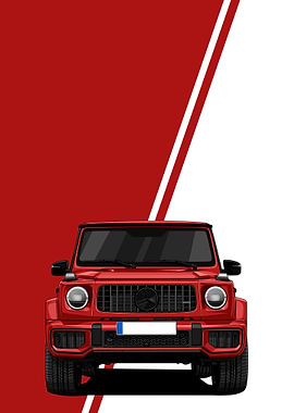 Red Mercedes-Benz G-Class Illustration