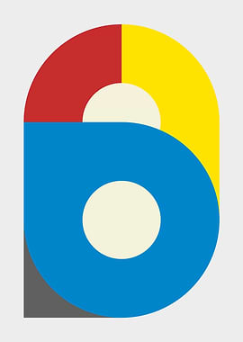Bauhaus Abstract Geometric Shapes in Primary Colors