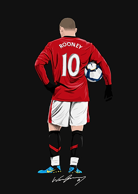 Wayne Rooney Illustration Poster