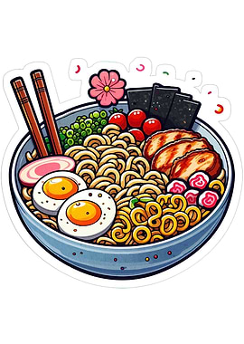 Delicious Ramen Bowl Illustration