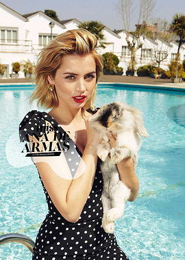 Ana de Armas with a rabbit