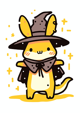 Cute Cartoon Wizard Animal Illustration