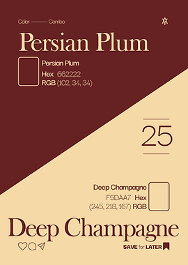 Persian Plum and Deep Champagne Color Palette