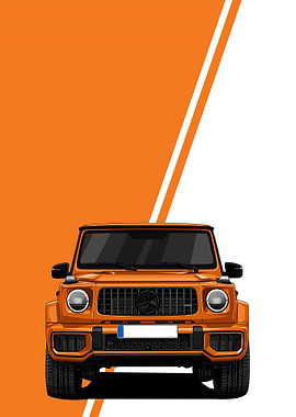 Orange Mercedes-Benz G-Class Illustration