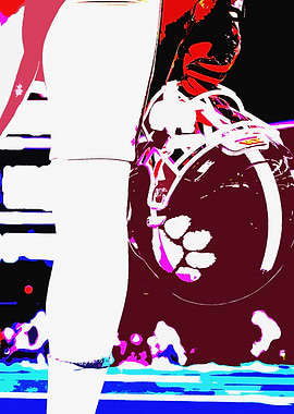 Abstract Football Player with Helmet