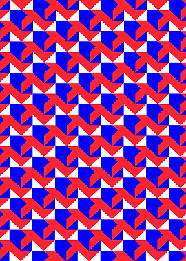 Red, White, and Blue Geometric Pattern