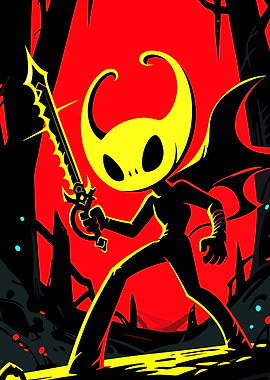 Hollow Knight in Red and Black