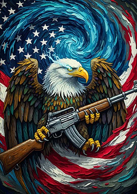 American Eagle Rifle Flag