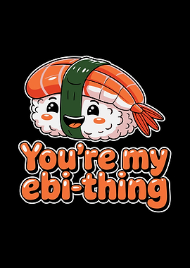 Cute Sushi Cartoon with Pun