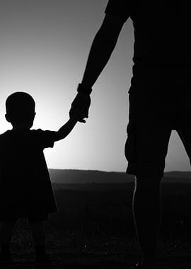 Father and Child Silhouette