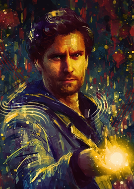 Man with Glowing Orb Digital Painting