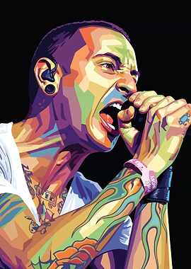 Chester Bennington Colorful Portrait