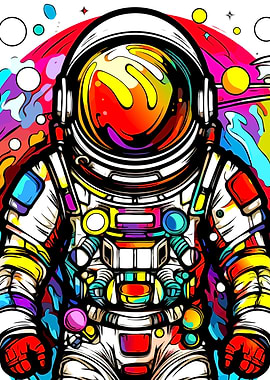 Colorful Astronaut Illustration