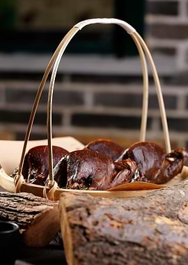 Smoked Quail in Basket