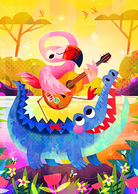 Flamingo and Crocodile Jam