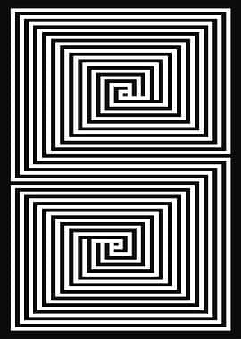 Abstract Black and White Spiral Design