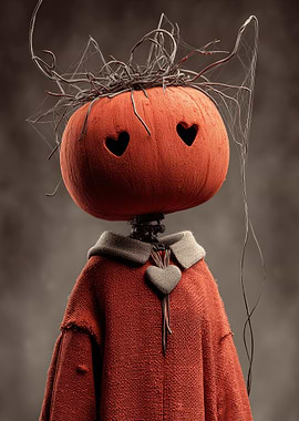 Pumpkin Head with Heart Eyes