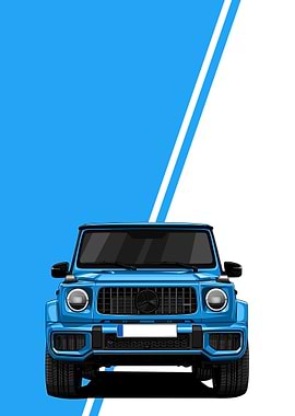 Blue Mercedes Benz G63 AMG Illustration