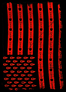 American Flag with Shovels and Coffins