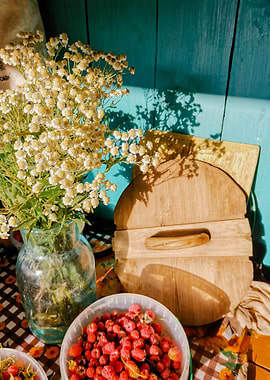 Still Life with Flowers and Berries