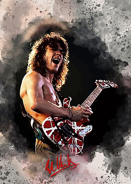 Maestro Eddie Van Halen Watercolor Portraits