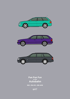 Fun fun fun on the Autobahn Car Art