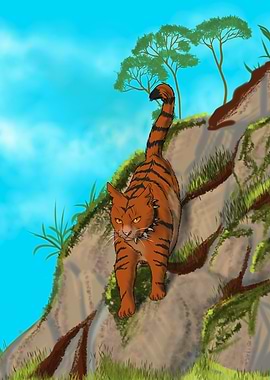 Orange Tabby Cat on a Hill