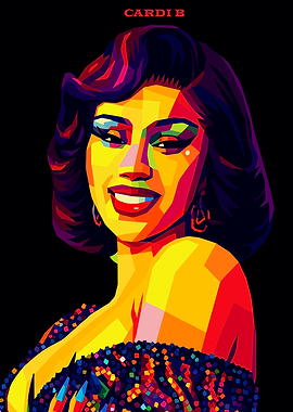 Cardi B Pop Art Portrait