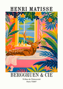 Henri Matisse Deer in Bathtub Art