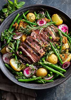 Steak and Vegetable Salad Bowl