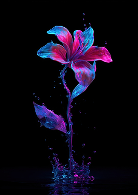 Neon Flower Splash