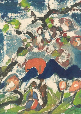 Impressionistic Landscape with Figure