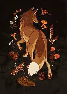 Fox and Forest Elements Illustration