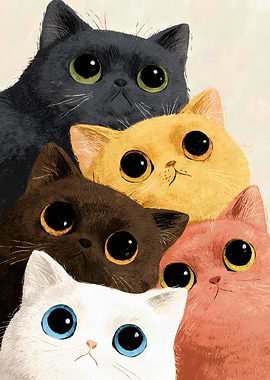 Cute Cats Illustration